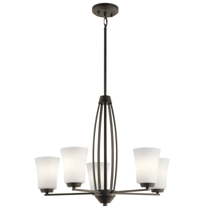Lustre classique / traditionnel à 5 lumières Tao, Bronze vieilli
