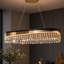 Suspension linéaire moderne Irma 80 cm (31,5 po) W à 1 lumière, intensité variable, avec DEL et cristal, idéale pour îlot de cuisine, 3 000 K