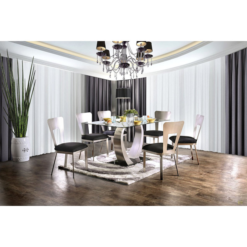 Chaise de salle à manger en métal 2 pièces Contemporary