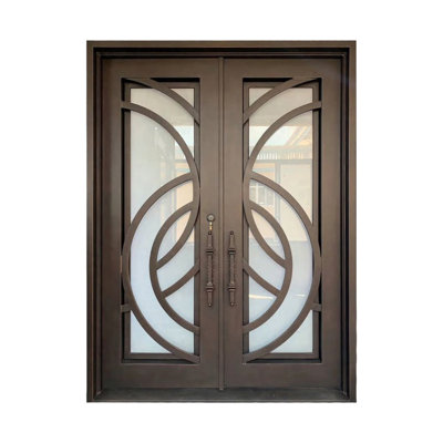 Roman Knot Iron and Glass Door