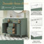 Ensemble de meuble-lavabo 36 po avec lavabo en céramique, meuble-lavabo simple autoportant moderne avec 4 tiroirs et 2 armoires, meuble de rangement pour la salle de bain, ensemble de meuble-lavabo avec cadre en bois massif