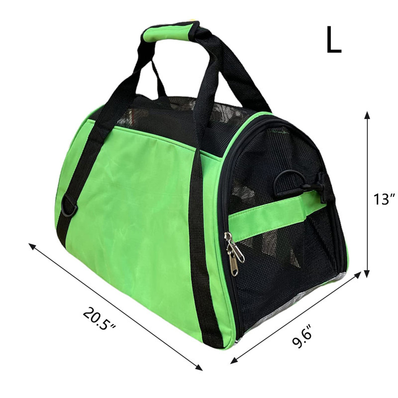 Sac de transport pour animaux de compagnie, Grand (H 13 po x l 9,6 po x P 20,5 po), Vert