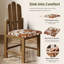 Chaise de salle à manger rustique en bois, siège d'appoint rembourré à motif de vache, entièrement assemblé