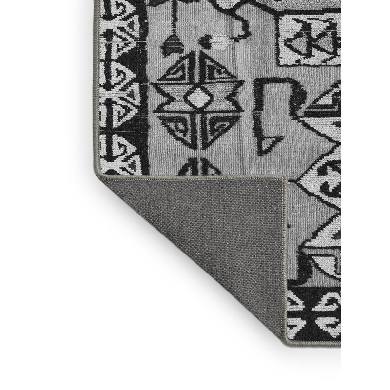 Tapis oriental gris tissé à la machine, Rectangle 2 pi x 3 pi