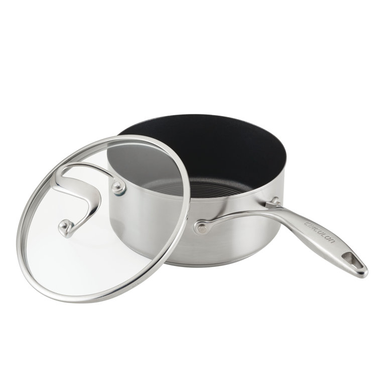Circulon Stainless Steel Saucepan with Lid and SteelShield Hybrid Stainless  Nonstick, 4-Quart
