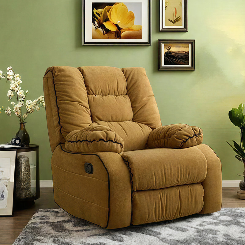 Stylish multi-functional sofa lazy rotary recliner, Yellow