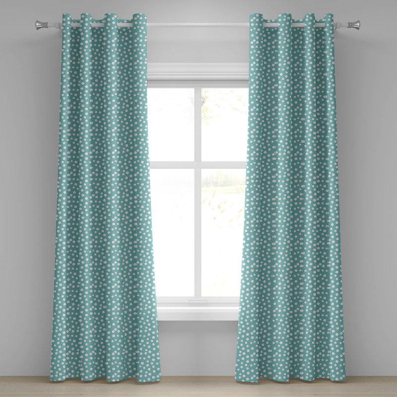 Rideau à œillets décoratif 2 panneaux Dakota Fields Turquoise, 50 po, blanc et bleu pâle, L 50 po x L 108 po