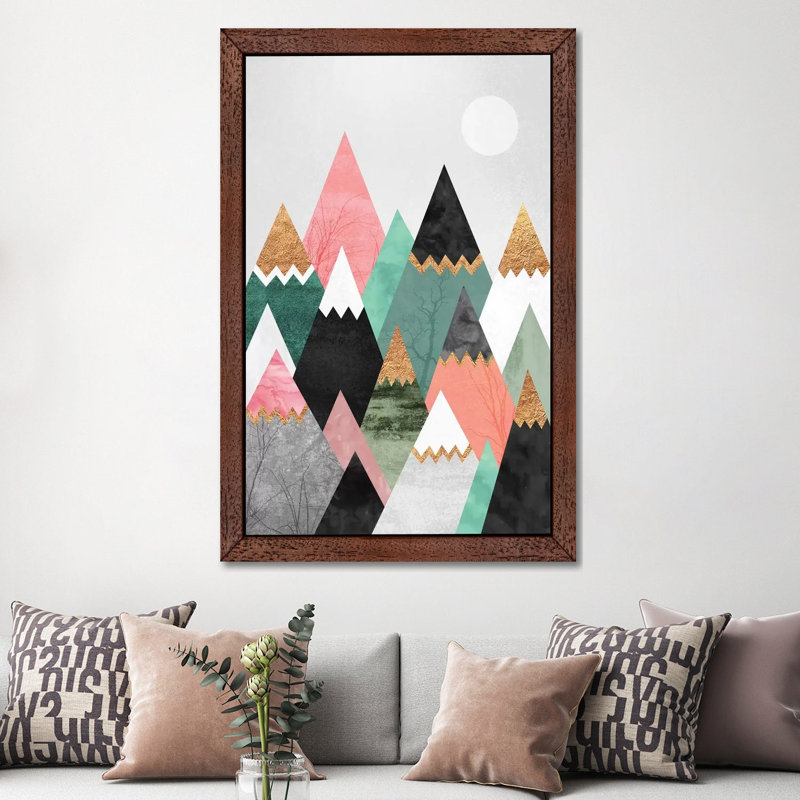 Pretty Mountains - Print on Canvas, Brown Framed, 152.5 cm H x 101.5 cm W