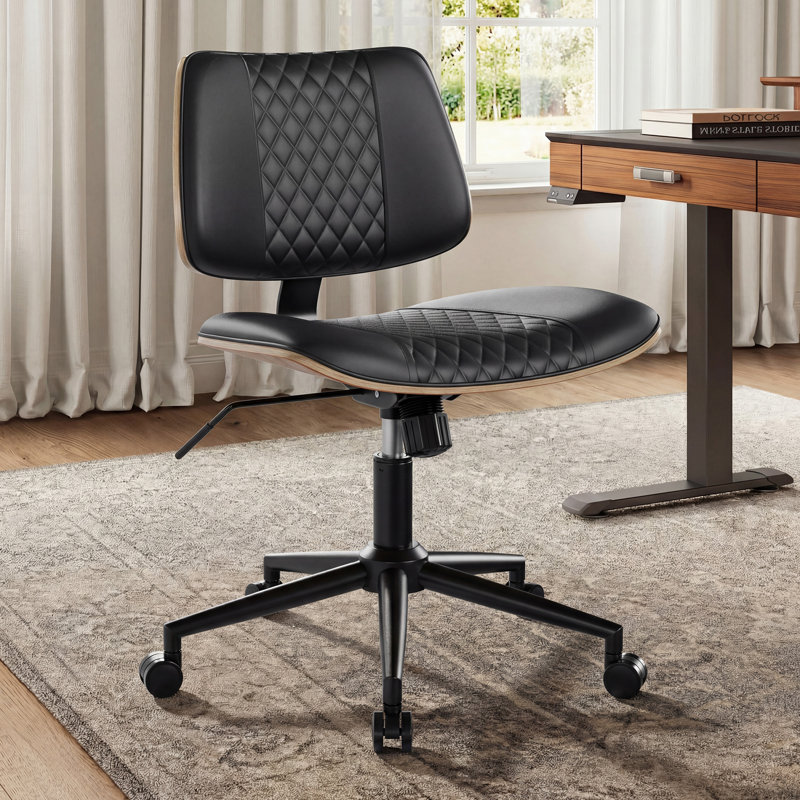 Chaise de bureau ergonomique en similicuir, Black