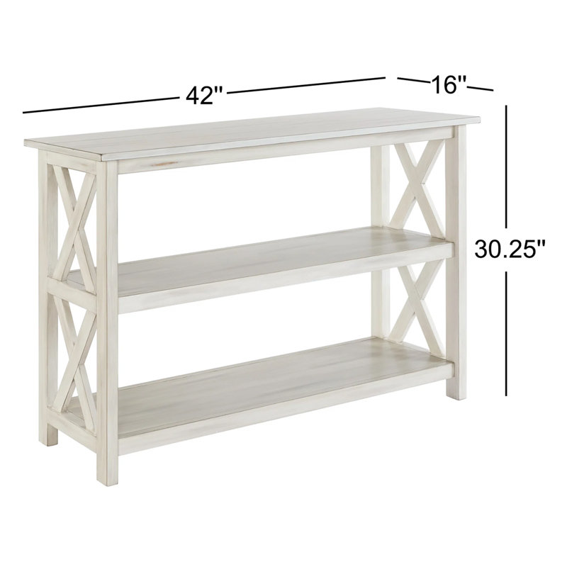 Jamestown Antique White 42" Wood Entryway Table with Storage