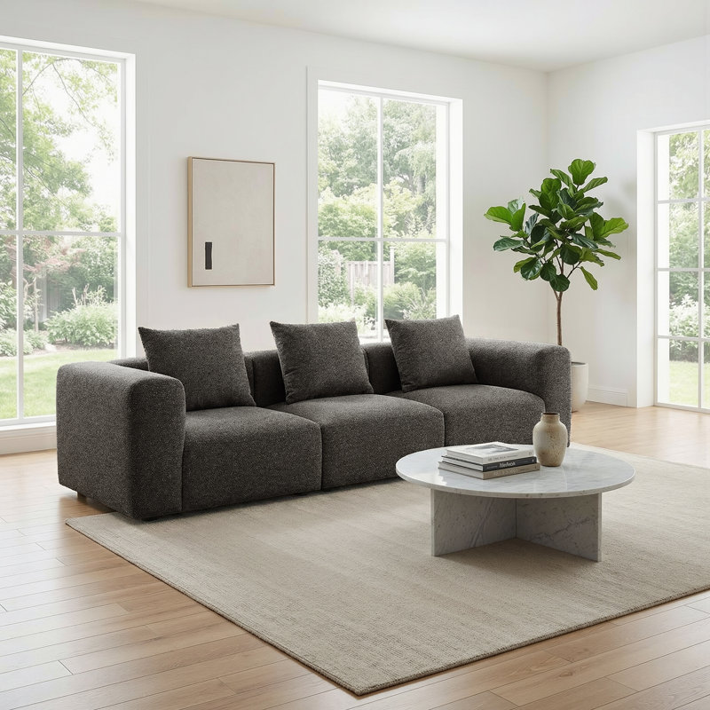 3 Seater Sofa & Chaise, Grey