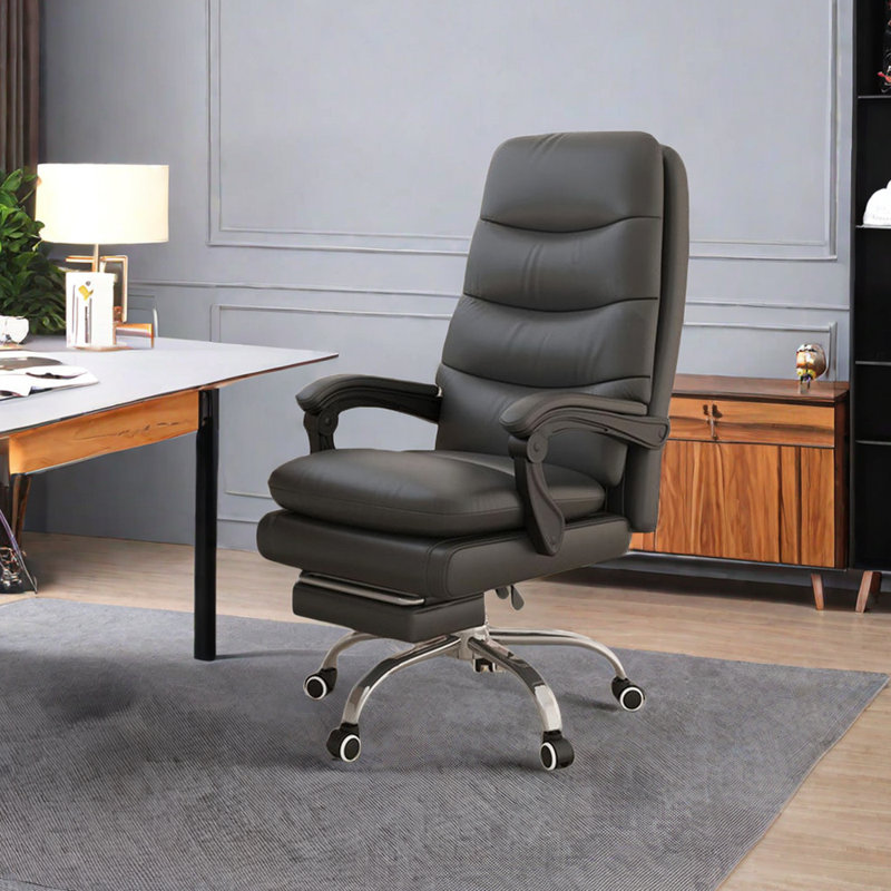 Fauteuil de direction ergonomique avec hauteur réglable et appui-tête, Noir
