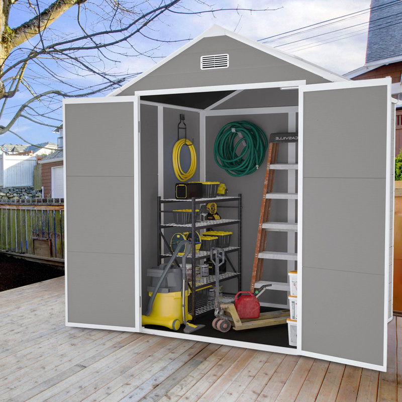 Campcraft Resin Storage Shed, Waterproof, Rust And Uv Proof, Large Storage Space, 12Mm Thick Pp Board, Hd Window Lighting