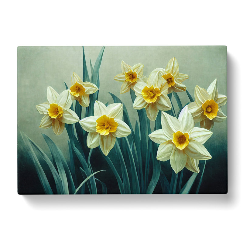 Fanciful Daffodil Flowers - Wrapped Canvas, 40cm H x 60cm W x 3cm D