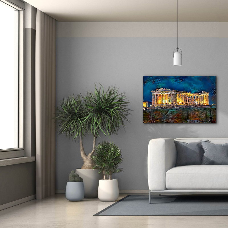 «Graffiti épique», Athènes, Grèce, Parthénon par Pierre Gavidia, impression sur toile tendue, H 26 po x l 40 po x P 1,5 po