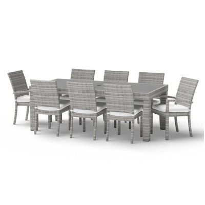 Cannes 9 Piece Dining Set with Cushions