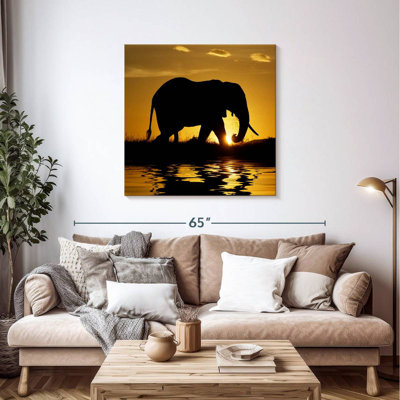 Brampt Elephant Silhouette At Sunrise In Kenya
