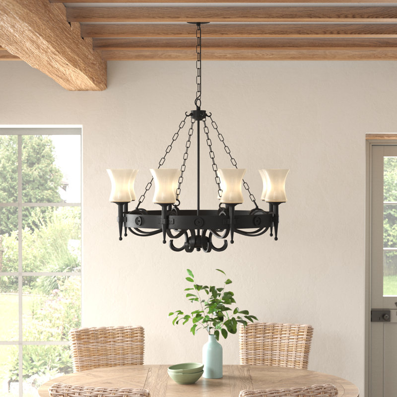 Eastbourne 8 - Light Waggon Wheel Chandelier