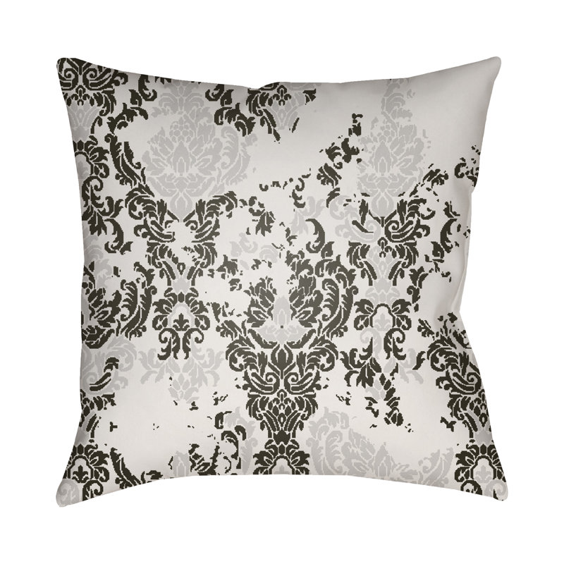 Damask Throw Pillow, 18" H x 18" W x 4" D, Slate Blue