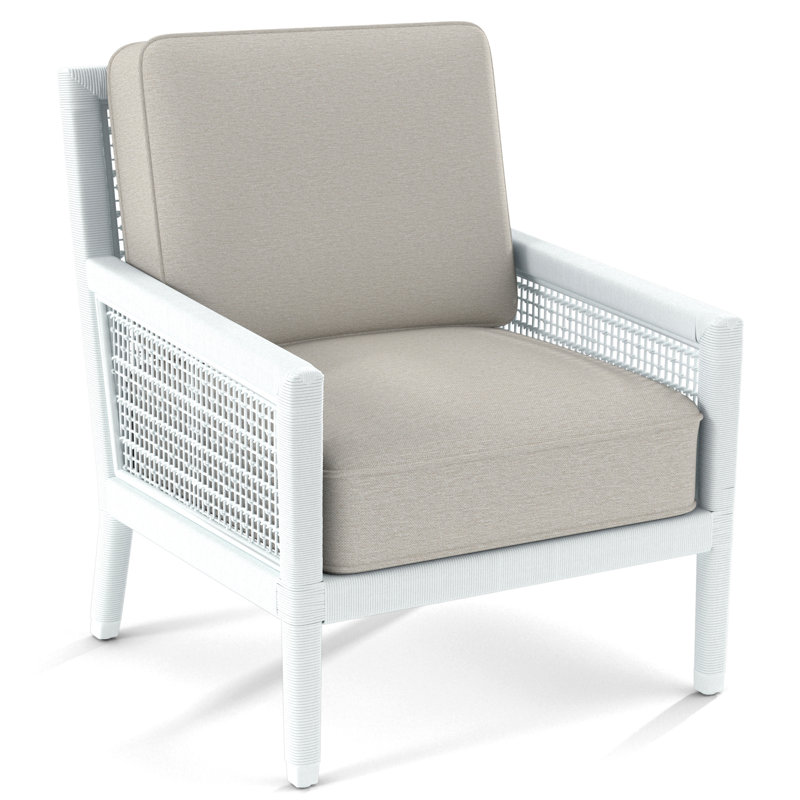 Harper Upholstered Armchair, Frost White, White Performance Fabric; 0851-94
