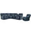Ensemble de salon Emlin 7 pièces, 2 fauteuils inclinables électriques, canapé d'angle inclinable en cuir, appui-tête et soutien lombaire électriques.-797183117-804998165