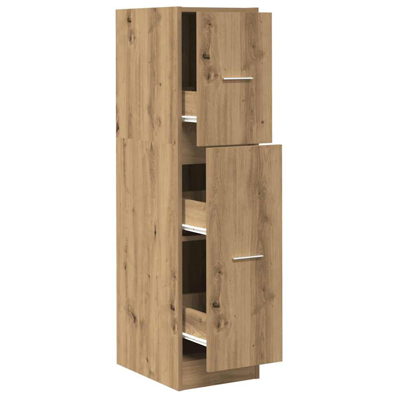 Apothecary Cabinet Storage Cabinet Apothecary Cupboard Engineered Wood, Artisan Oak, 118cm H x 30cm W x 41cm D