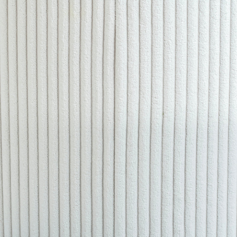 Roy Baber Upholstered Ottoman, Cream Microsuede Fabric