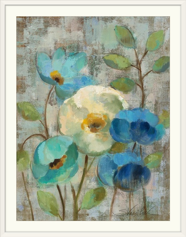 «Pastel Bloom I» par Silvia Vassileva, reproduction d'art, Cadre blanc, H 24 po x l 20 po x P 1 po