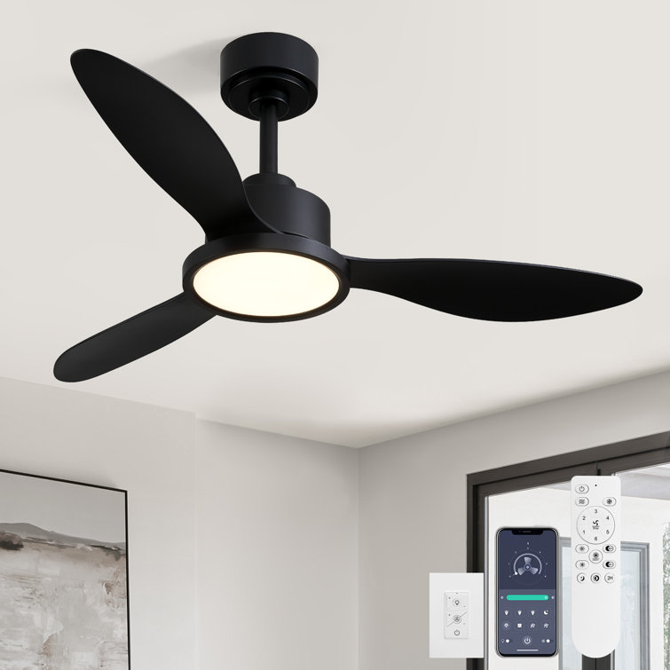 42''/52'' 3 - Blade Dimmable Ceiling Fan With Led Light & Remote Control