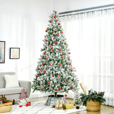 Arbre de Noël artificiel enneigé 9 pi avec branches réalistes