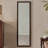 French Vintage Teak Pearl-Shaped Frame Full-Length Mirror