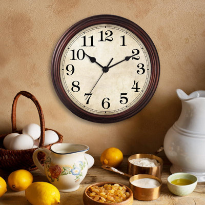 Wall Clock, 9 Inch Silent Non Ticking Classic Battery Operated Clocks, Decorative