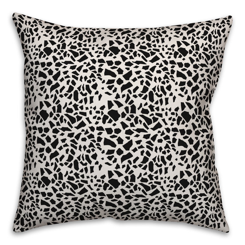  Coussin Dash, Blanc / noir géométrique 2, 20 po x 20 po