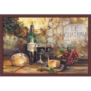 'Le Chateau Wines/Cheese/Grapes/Bread/Country Tuscan' by Marilyn Hageman Framed Painting Print
