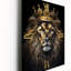 Horloge murale majestueuse lion royal avec couronne dorée I - animaux lion-99639174