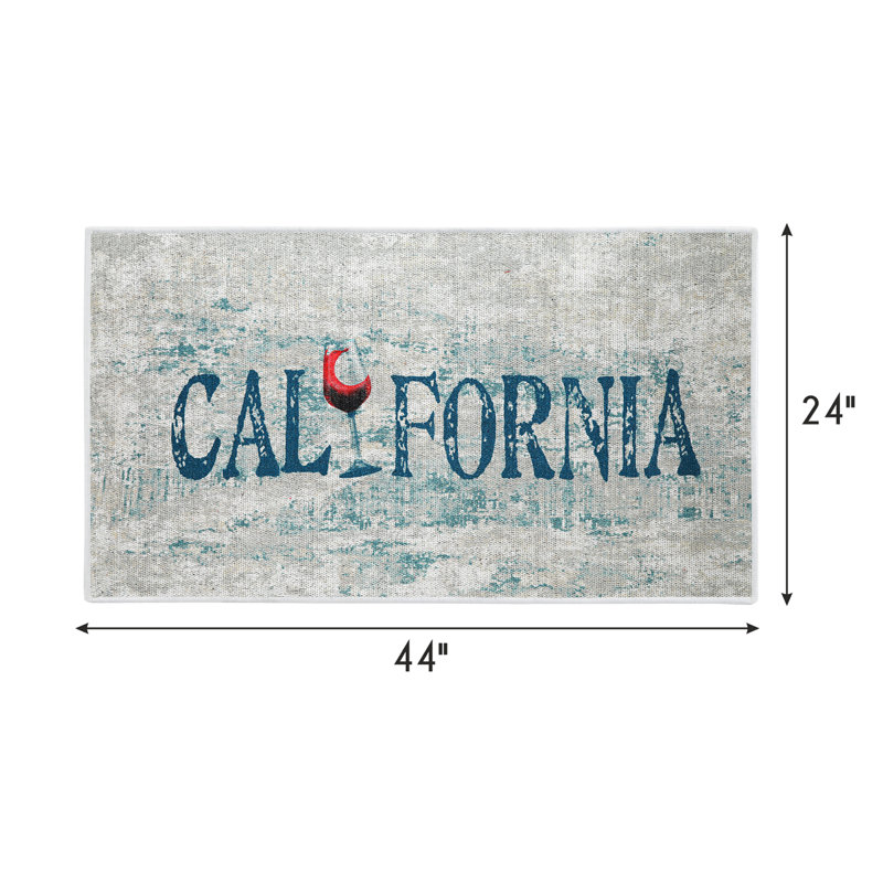 Tapis gris / bleu en coton