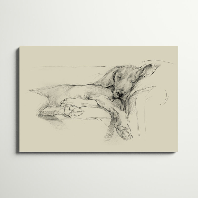 «Dog Days I» par Ethan Harper, reproduction de peinture acrylique, Impression encadrée sans passe-partout, Argent argent