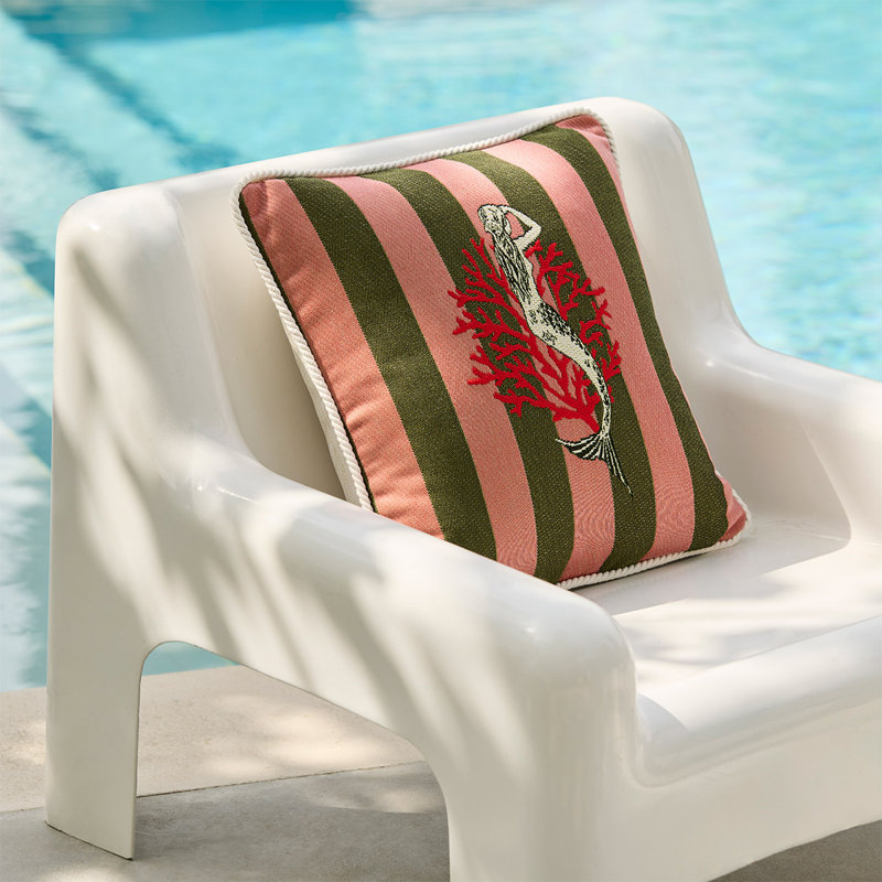 Corail Decorative Pillow, Pink/White/Black