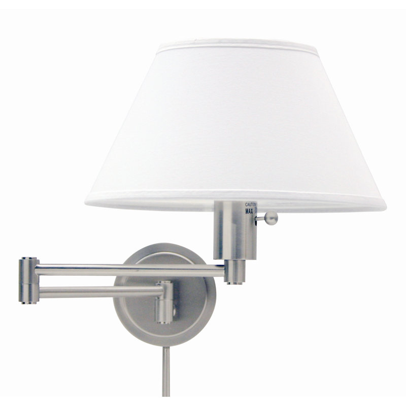 Lampe avec bras pivotant Bargas, Nickel satiné