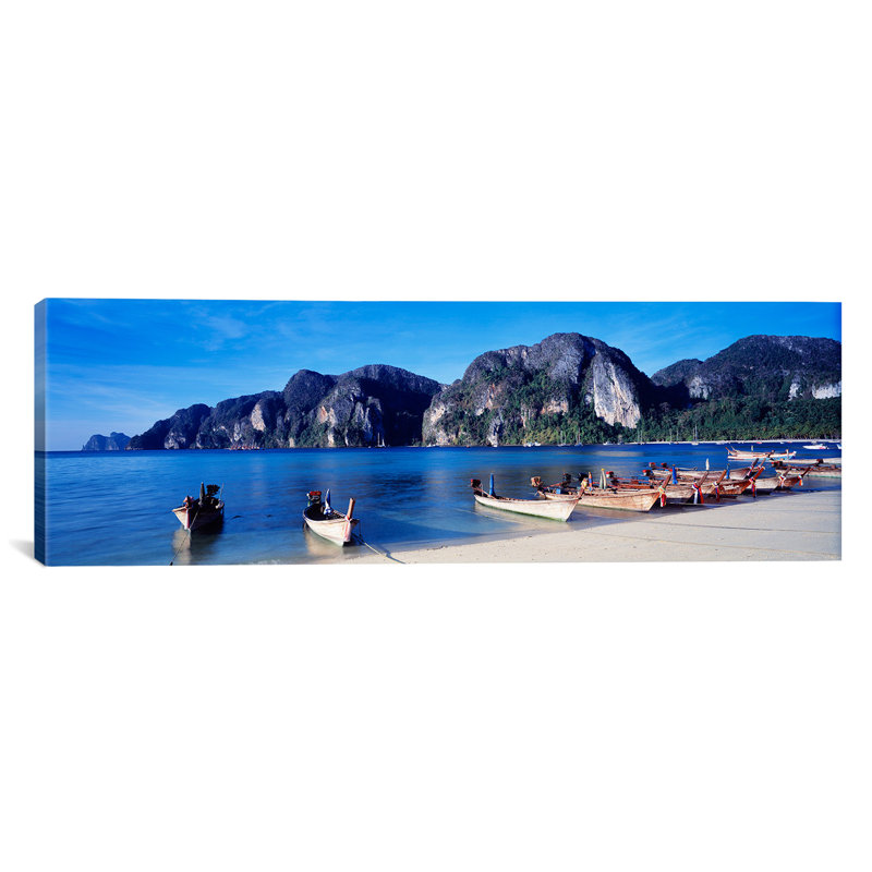 « phi phi îlots thaïlande », reproduction de photo sur toile, H 16 po x l 48 po x P 1,5 po, Toile tendue