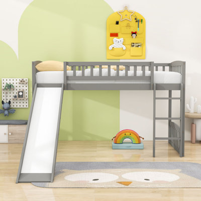 Twin Size Loft Bed With Ladder And Slide