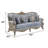 Monarch Sofa in Blue and Champagne