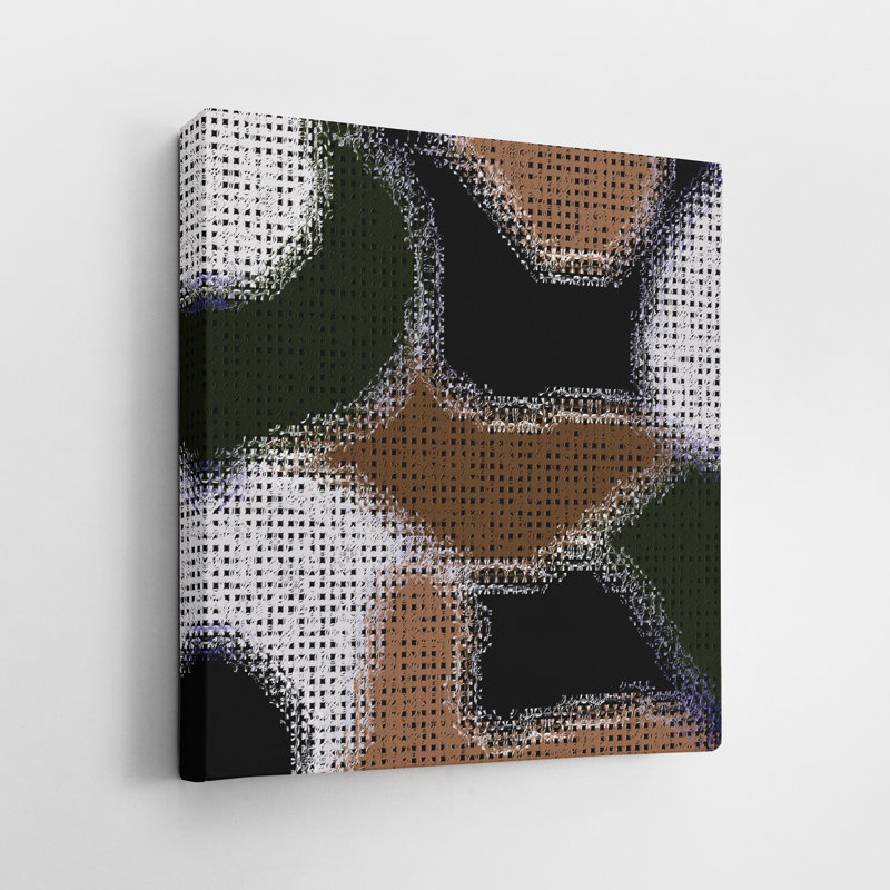 Mosaïque abstraite - peinture sur toile tendue, H 8 po x l 8 po x P 0,75 po