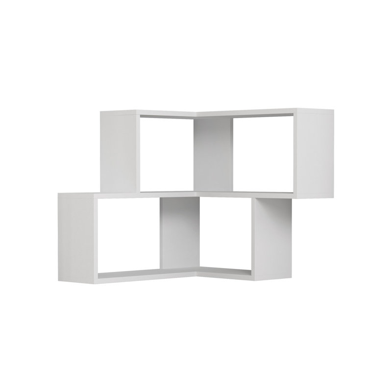 Tablette d'angle flottante Oswego, Blanc