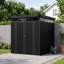 Charcoal Black Flat Roof Tool Shed