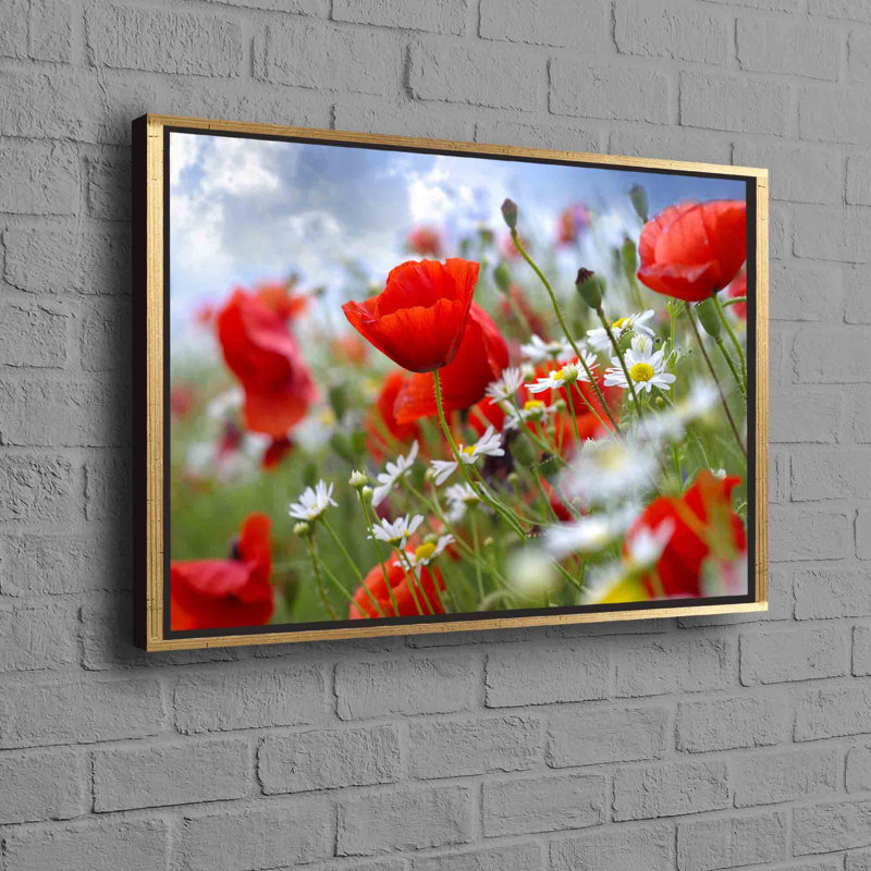Print on Canvas, 70 cm H x 100 cm W, Framed Print without Mat, Gold