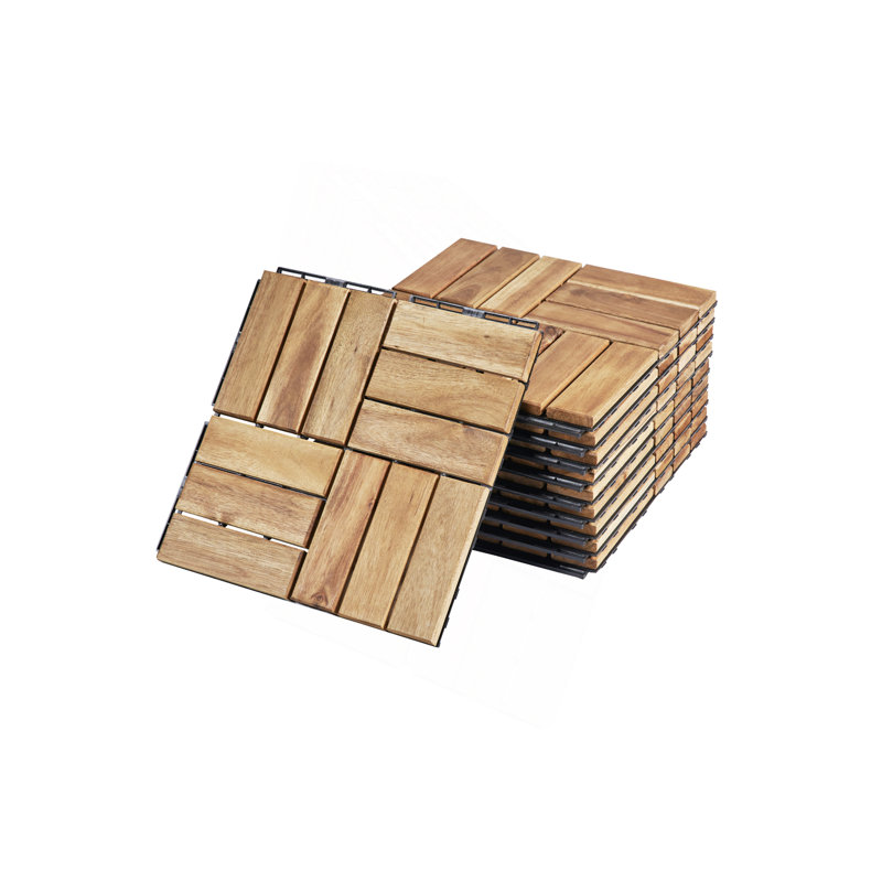 Carreaux de terrasse en bois d'acacia, Jaune
