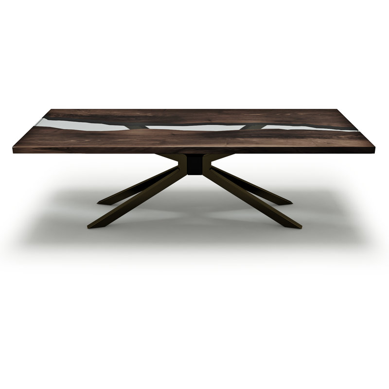 Walnut Metal Base Dining Table, H75 x L275 x W122cm
