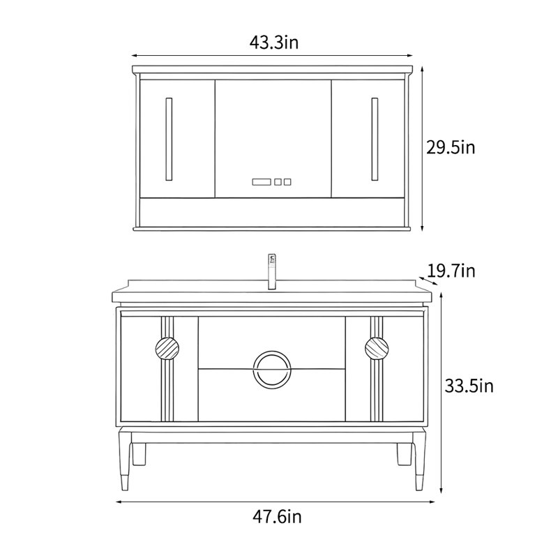 Meuble-lavabo de style chinois rétro