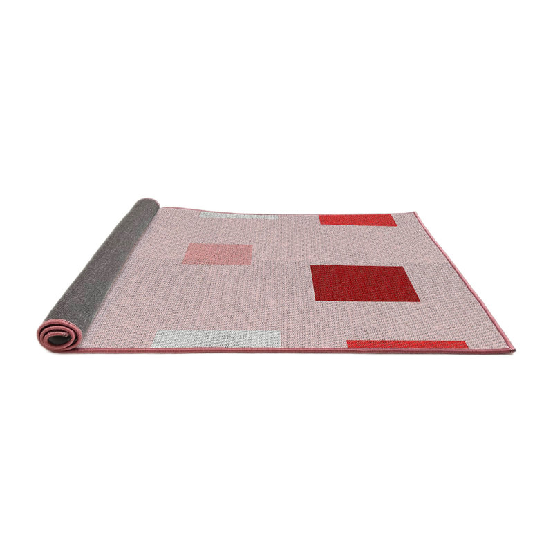 Tapis géométrique rose / rouge, Carré 6 pi